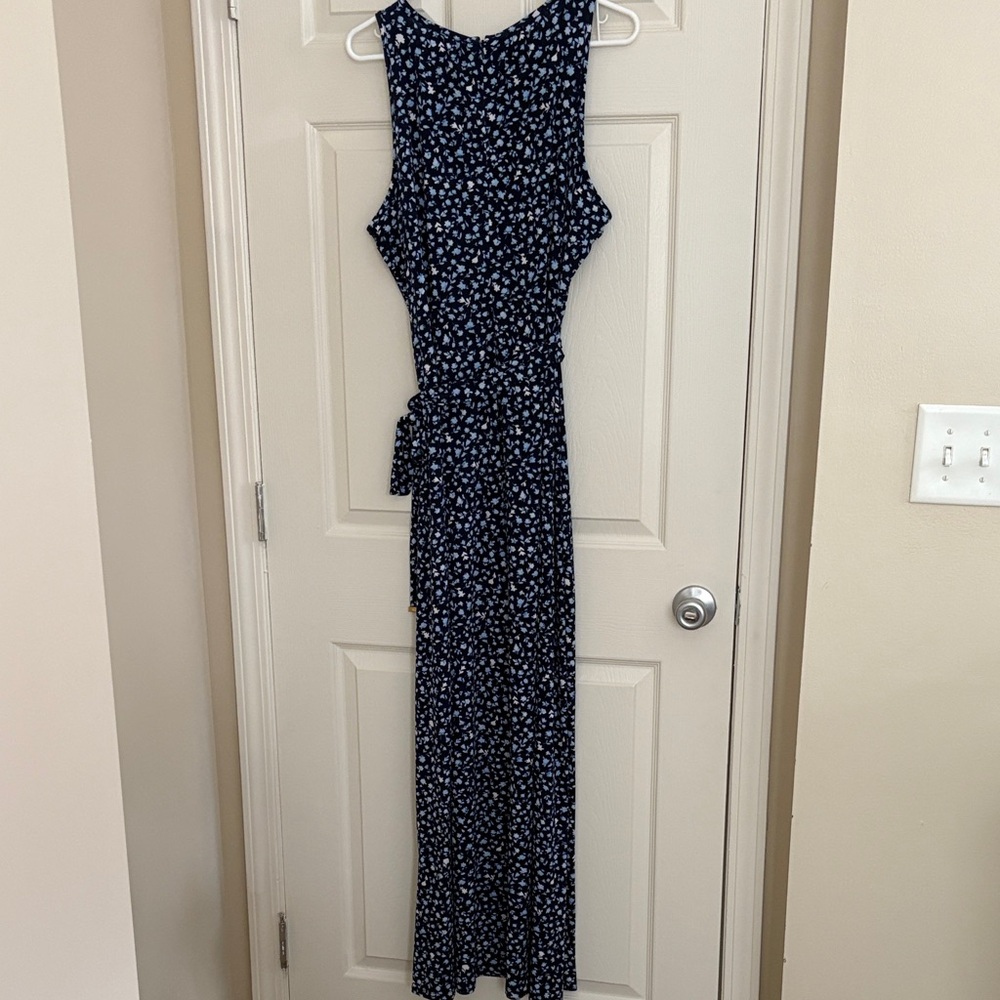 Michael Kors Navy Belted Floral Maxi Dress - Picture 5 of 6